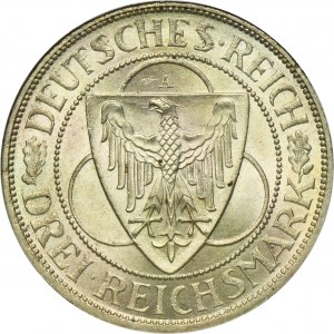 Germany, Weimar Republic, 3 Mark Berlin 1930 A - Liberation of Rhineland