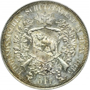 Switzerland, 5 Francs (Shooting Thaler) Bern 1885 - Bern shooting festival