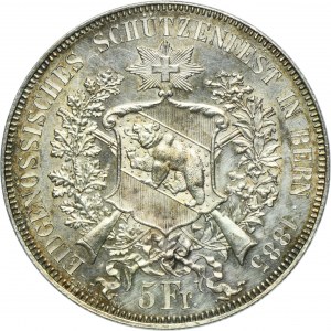 Switzerland, 5 Francs (Shooting Thaler) Bern 1885 - Bern shooting festival