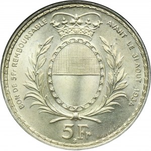 Switzerland, 5 Francs Bern 1934 B - Fribourg Shooting Festival