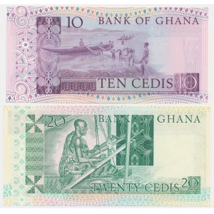 Ghana, lot 10-20 Cedis 1980-82 (2 pcs.)