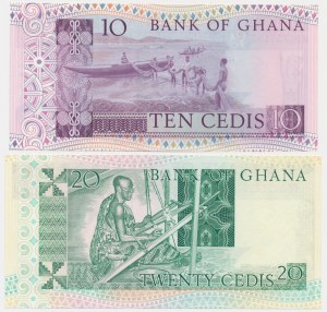 Ghana, lot 10-20 Cedis 1980-82 (2 pcs.)
