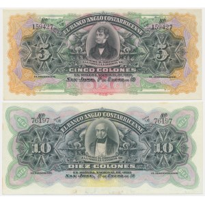 Costa Rica, lot 5-10 Colones 1919 (2 pcs.)
