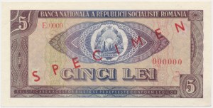 Romania, 5 Lei 1966 - SPECIMEN