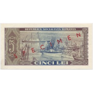 Romania, 5 Lei 1966 - SPECIMEN