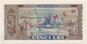 Romania, 5 Lei 1966 - SPECIMEN