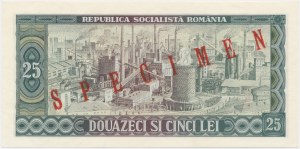 Roumanie, 25 lei 1966 - SPÉCIMEN