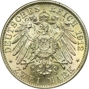 Germany, Kingdom of Prussia, Wilhelm II, 2 Mark Berlin 1912 A