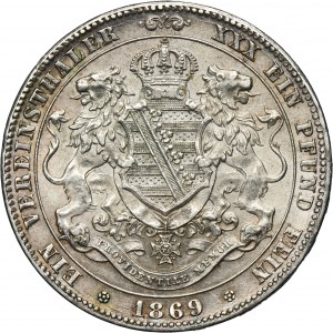 Germany, Kingdom of Saxony, Johan V, Thaler Dresden 1869 B