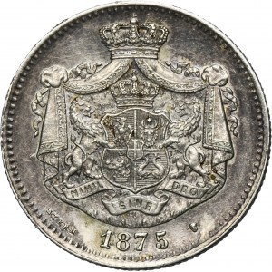 Romania, Carol I, 2 Lei Brussels 1875