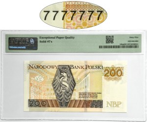 200 złotych 2015 - BX 7777777 - PMG 65 EPQ - SOLID