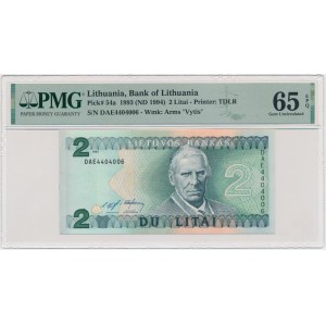 Lithuania, 2 Litai 1993 - PMG 65 EPQ