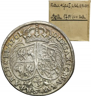 Augustus II the Strong, 2/3 Thaler (gulden) Dresden 1701 ILH