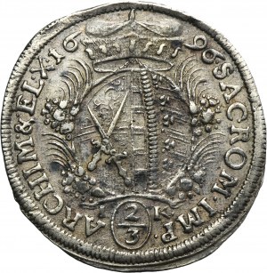 Germany, Electorate of Saxony, Friedrich August I, 2/3 Thaler Dresden 1696 IK
