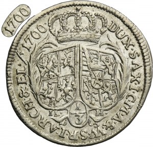 August II the Strong, 1/3 Thaler Dresden 1700 ILH - VERY RARE