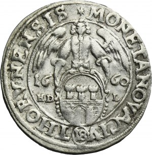 John II Casimir, 1/4 Thaler Thorn 1660 HDL - RARE, ex. Potocki