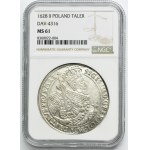 Sigismund III Vasa, Thaler Bromberg 1628 II - NGC MS61 - RARE