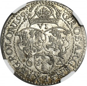 Sigismund III Vasa, 6 Groschen Merienburg 1599 - NGC MS62