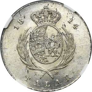 Duchy of Warsaw, Thaler Warsaw 1814 IB - NGC MS62