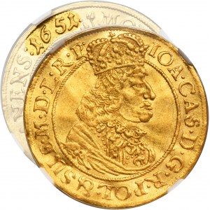 John II Casimir, Ducat Danzig 1651 GR - NGC AU DETAILS