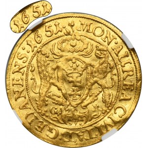 John II Casimir, Ducat Danzig 1651 GR - NGC AU DETAILS