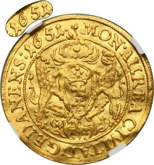 John II Casimir, Ducat Danzig 1651 GR - NGC AU DETAILS