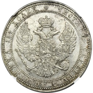3/4 rouble = 5 zloty Warsaw 1834 MW - NGC UNC DETAILS - RARE