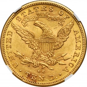 USA, 10 Dollars Carson City 1890 CC - Liberty Head - NGC UNC DETAILS - RARE