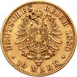 Germany, Kingdom of Bavaria, Ludwig II, 10 Mark Munich 1880 D