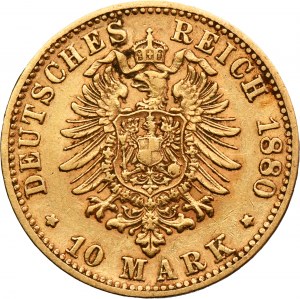 Germany, Kingdom of Bavaria, Ludwig II, 10 Mark Munich 1880 D