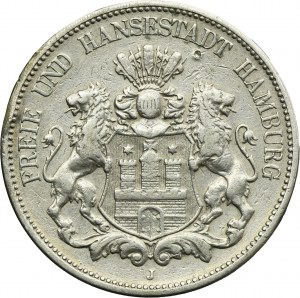Germany, City of Hamburg, 5 Mark 1894 J