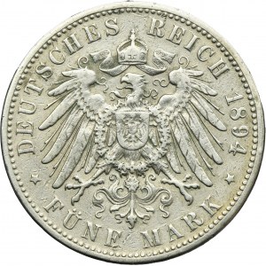 Germany, City of Hamburg, 5 Mark 1894 J