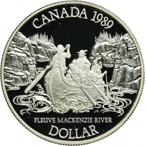Canada, Elizabeth II, 1 Dollar Ottawa 1989 - 200th Anniversary of the MacKenzie River