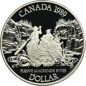 Canada, Elizabeth II, 1 Dollar Ottawa 1989 - 200th Anniversary of the MacKenzie River