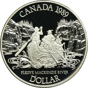 Canada, Elizabeth II, 1 Dollar Ottawa 1989 - 200th Anniversary of the MacKenzie River