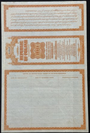 7% stabilization loan 1927, converted to 4.5%, $100 bond, TRANCHE FRANCAISE