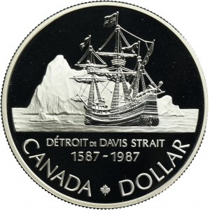 Canada, 1 Dollar 1987 The 400th anniversary of the Discovery of the Davis Strait