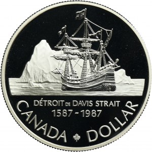 Canada, 1 Dollar 1987 The 400th anniversary of the Discovery of the Davis Strait