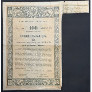 4% Premiowa Pożyczka Inwestycyjna 1928, obligacja 100 zł