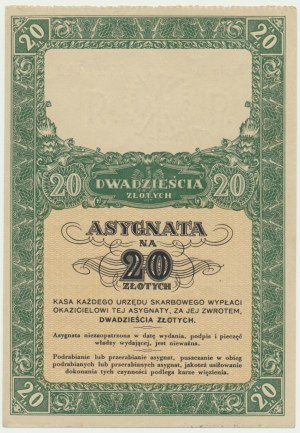 Assignment for 20 gold 1939, Series B