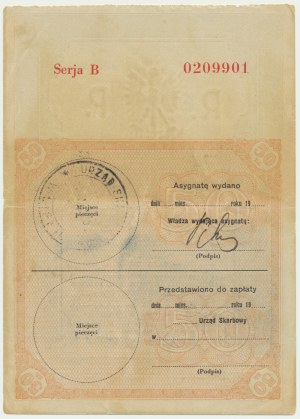 Assignment for 50 gold 1939, Series B