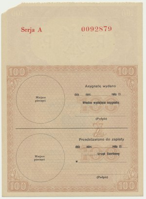 Assignment for 100 gold 1939, Series A