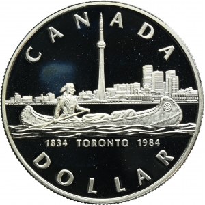 Canada, Elizabeth II, 1 Dollar Ottawa 1984 - Toronto's 150th Anniversary