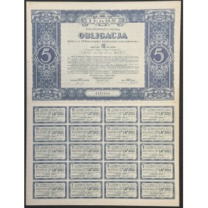 4% Premiowa Pożyczka Dolarowa 1931, seria III, obligacja $5 - pełny arkusz kuponowy