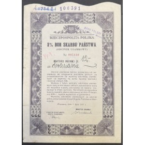 3% Bon Skarbu Państwa 1937 - odcinek ułamkowy