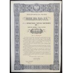 4,5% Pożyczka Wewnętrzna 1937, obligacje 100, 500 i 1.000 zł - zestaw 3 szt.