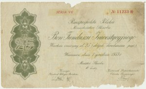 Investment Fund voucher 1933, 25 zloty - Series VII