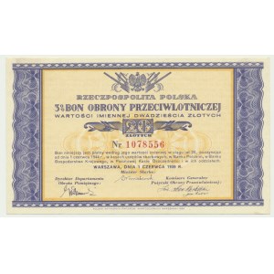 3% Bon Obrony Przeciwlotniczej 20 zł 1939