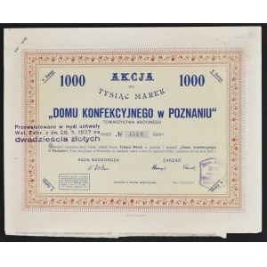 Dom Konfekcyjny Towarzystwo Akcyjne, 1.000 mkp, Emisja V