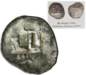 Severia, Denar, contremarque de la colonne de Gediminas, frappée sur une pièce tartare - TRÈS RARE, ILLUSTRÉE